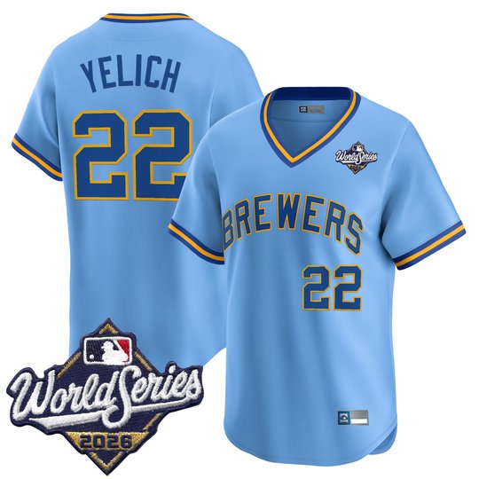 Men's Milwaukee Brewers Throwback Vapor Premier Limited Jersey - 2026 World Series - All Stitched