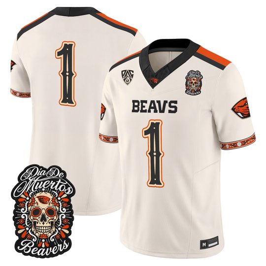 Men's Oregon State Beavers Día de los Muertos Vapor Limited Jersey - All Stitched