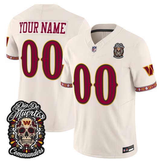 Washington Commanders Día de los Muertos Vapor Limited Custom Jersey - All Stitched