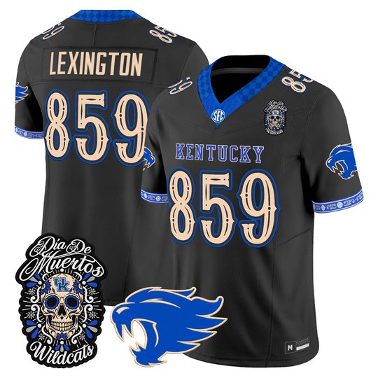 Men's Kentucky Wildcats Día de los Muertos Vapor Limited Jersey - All Stitched