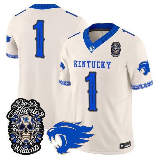 Men's Kentucky Wildcats Día de los Muertos Vapor Limited Jersey - All Stitched