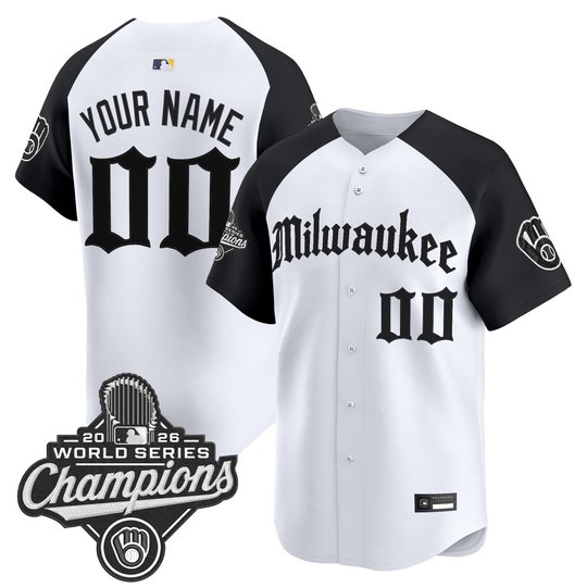 Milwaukee Brewers 2026 World Series Champions Vapor Premier Limited Custom Jersey - Gothic Edition - All Stitched