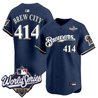 Men's Milwaukee Brewers Throwback Vapor Premier Limited Jersey - 2026 World Series - All Stitched