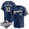 Men's Milwaukee Brewers Throwback Vapor Premier Limited Jersey - 2026 World Series - All Stitched