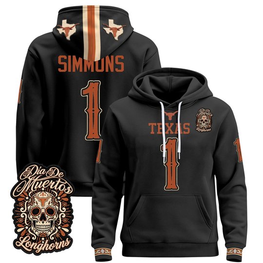 Men's Texas Longhorns Día de los Muertos Premium Pullover Hoodie - All Stitched