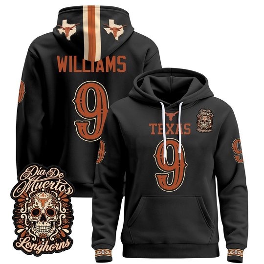 Men's Texas Longhorns Día de los Muertos Premium Pullover Hoodie - All Stitched