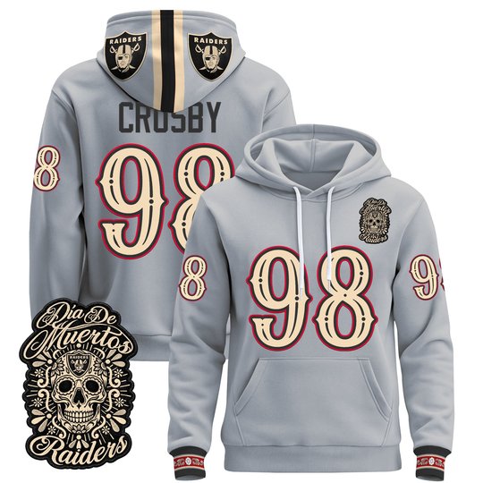 Men's Las Vegas Raiders Día de los Muertos Premium Pullover Hoodie - All Stitched