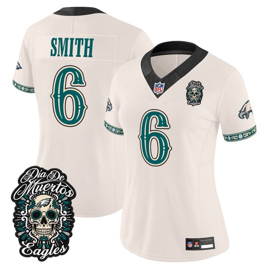 Women's Philadelphia Eagles Día de los Muertos Vapor Limited Jersey - All Stitched