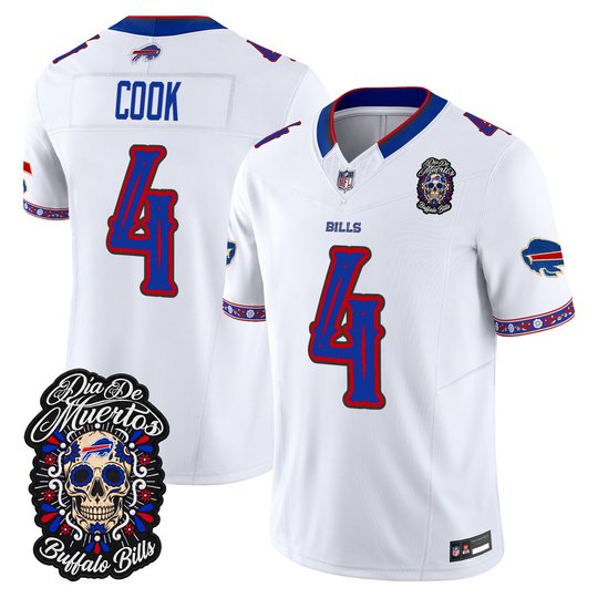 Men's Buffalo Bills Día de los Muertos Vapor Limited Jersey - All Stitched