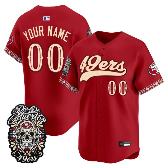 San Francisco 49ers Día de los Muertos Vapor Limited Custom Baseball Jersey - All Stitched