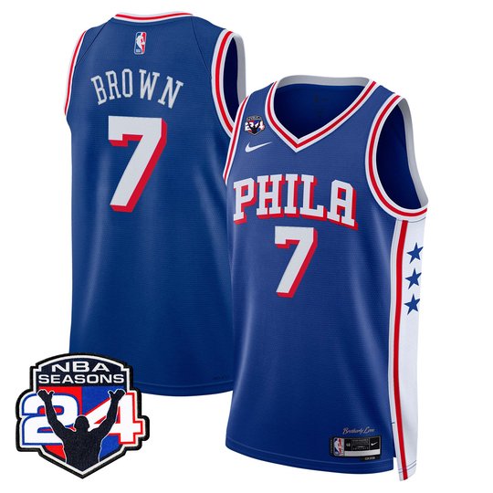 Men's Philadelphia 76ers Swingman Jersey - 24th Season Patch - All Stitched