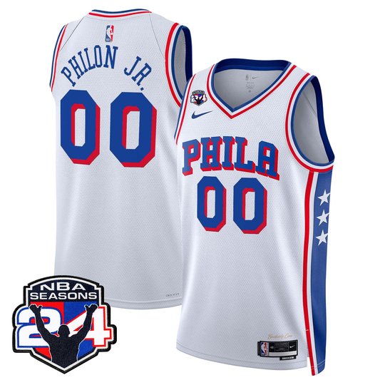 Men's Philadelphia 76ers Swingman Jersey - 24th Season Patch - All Stitched