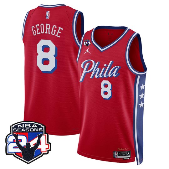 Men's Philadelphia 76ers Swingman Jersey - 24th Season Patch - All Stitched
