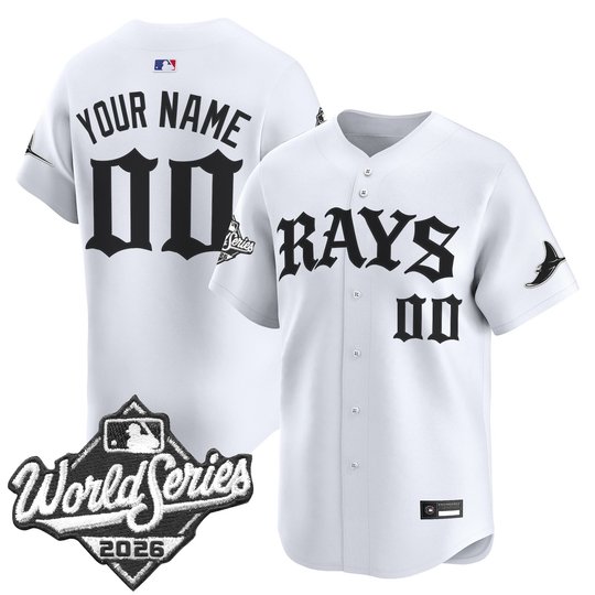 Tampa Bay Rays 2026 World Series Vapor Premier Limited Custom Jersey - Old English Edition - All Stitched