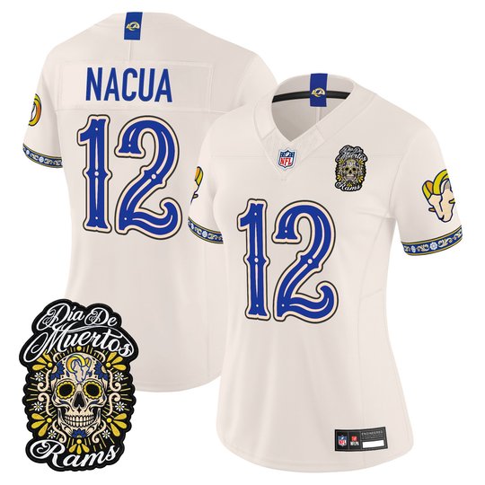 Women's Los Angeles Rams Día de los Muertos Vapor Limited Jersey - All Stitched