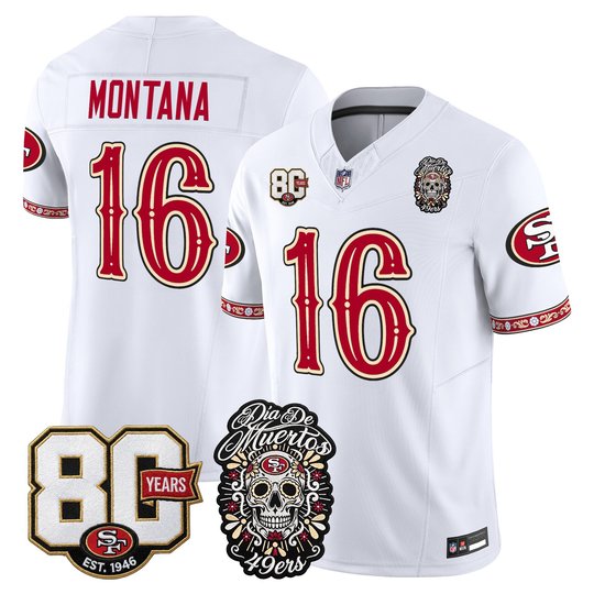 Men's San Francisco 49ers Día de los Muertos Vapor Limited Jersey - 80th Anniversary Patch - All Stitched