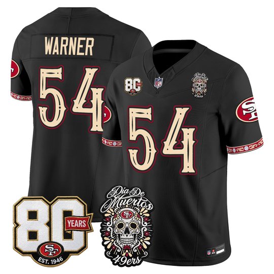 Men's San Francisco 49ers Día de los Muertos Vapor Limited Jersey - 80th Anniversary Patch - All Stitched
