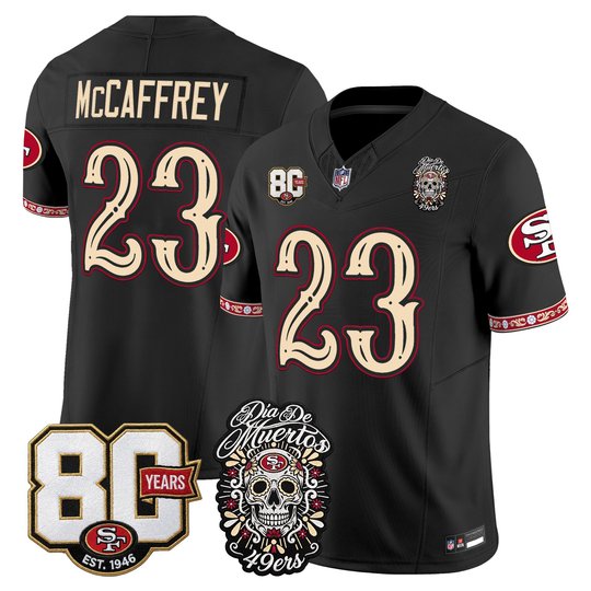 Men's San Francisco 49ers Día de los Muertos Vapor Limited Jersey - 80th Anniversary Patch - All Stitched