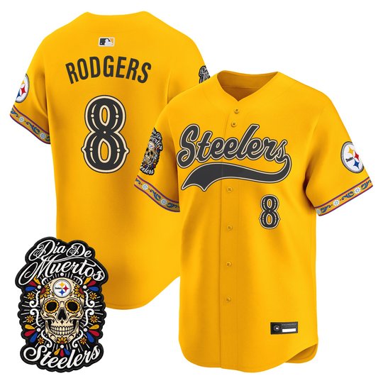 Men's Pittsburgh Steelers Día de los Muertos Vapor Limited Baseball Jersey - All Stitched