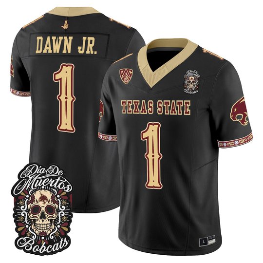 Men's Texas State Bobcats Día de los Muertos Vapor Limited Jersey - All Stitched