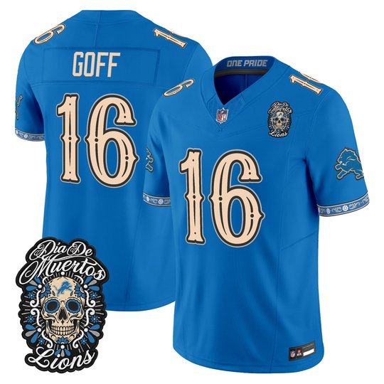 Men's Detroit Lions Día de los Muertos Vapor Limited Jersey - All Stitched