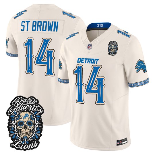 Men's Detroit Lions Día de los Muertos Vapor Limited Jersey - All Stitched