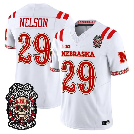 Men's Nebraska Cornhuskers Día de los Muertos Vapor Limited Jersey - All Stitched