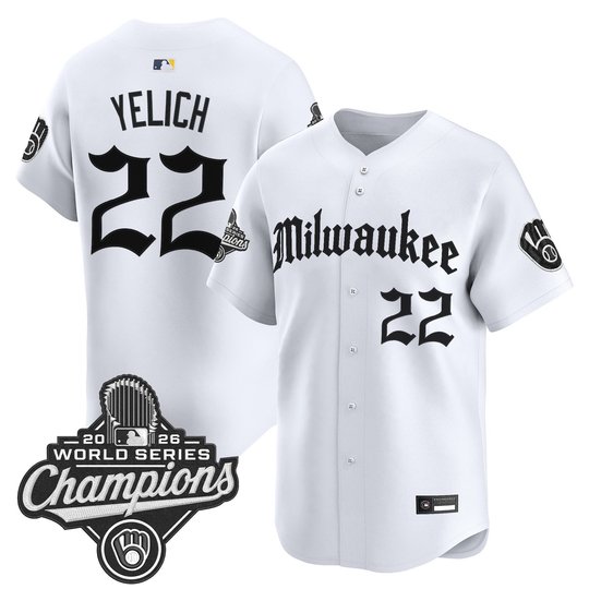 Men's Milwaukee Brewers 2026 World Series Champions Vapor Premier Limited Jersey - Gothic Edition - All Stitched