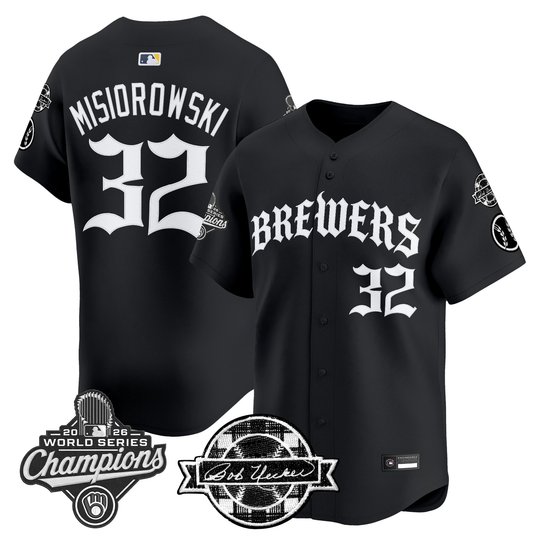 Men's Milwaukee Brewers 2026 World Series Champions Vapor Premier Limited Jersey - Old English Edition - All Stitched