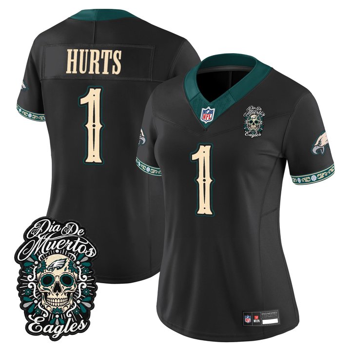 Women's Philadelphia Eagles Día de los Muertos Vapor Limited Jersey - All Stitched