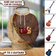 Guitar Brown Pattern Personalized Hoodie - FH002PS07 - BMGifts (formerly Best Memorial Gifts)