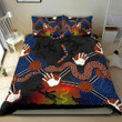 Aboriginal Bedding Set Dot Painting Indigenous Circle Patterns Blue Dream Pa003