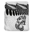 Aotearoa Bedding Set Maori Silver Fern Duv? Cover And Pillow Cases NZ042