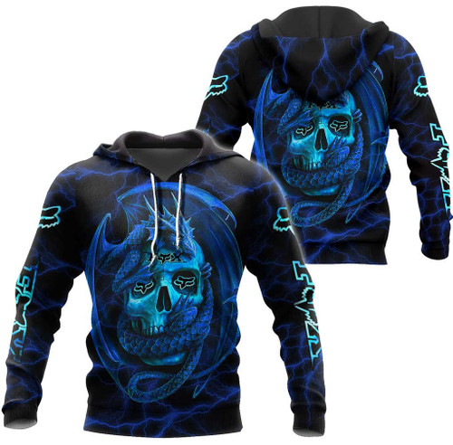 FX Racing Art Blue Skull Dragon Clothes 3D Printing NTH261