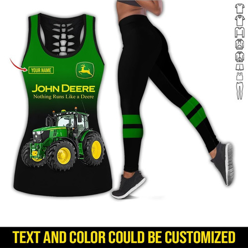 Personalized JD Tractor Hollow Tank Top & Leggings Set JDCB7
