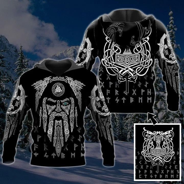 Viking Victory 3D Hammer Pattern Hoodie And Sweater VK36