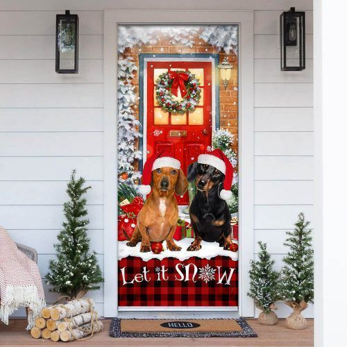 Dachshunds Christmas Door Cover ANM02