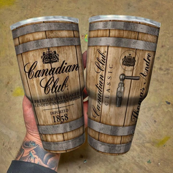 Personalized Whiskey Wood Grain Tumbler H2019