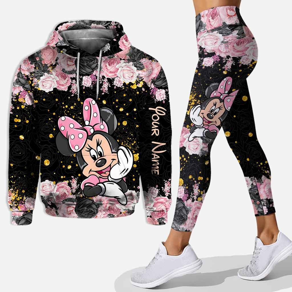 Black Pink Mouse Ears - Personalized Hoodie and Leggings