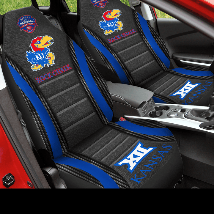 Kansas Jayhawks Car Seat Cover (Set Of 2) Ver 1