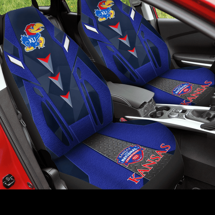 Kansas Jayhawks Car Seat Cover (Set Of 2) Ver 4