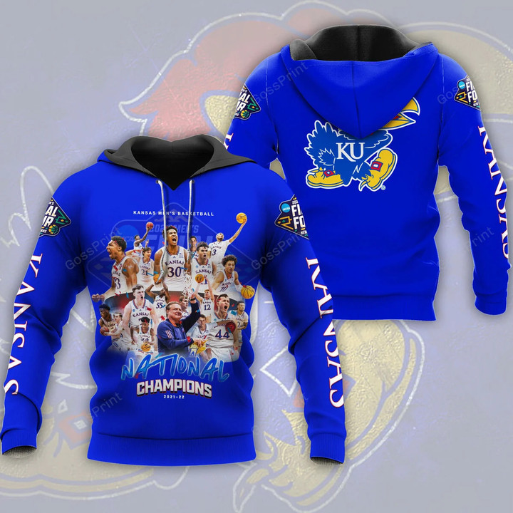 Kansas Jayhawks Champions Shirt 3D All Over Printed Shirt Ver 4
