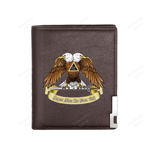 Masonic Wallet - High Quality Masonic Eagle 32 Printing Leather Wallet Men - GMasonic Store
