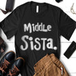 Black Womens Middle Sista Sister V-Neck Shirt Hoodie AP126