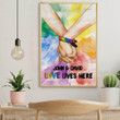 Wall Art Canvas Prints Poster LGBT - Love Lives Here Garden Flag PT0014