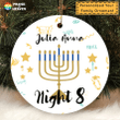 Personalized Hanukkah Stickers - Set of 8. Hanukkah Ornament OR0046