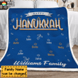 Freece Blanket Happy Hanukkah Family Star Personalized FBL060