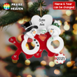 Hugs & Kisses Snowmen Bauble Cut Shape Christmas Ornament OR0282