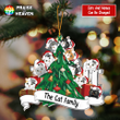 Cat Family Gathering Together Personalized Cut Shape Christmas Ornament OR0346