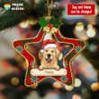 Dog Star Cut Shape Personalized Christmas Ornament OR0408